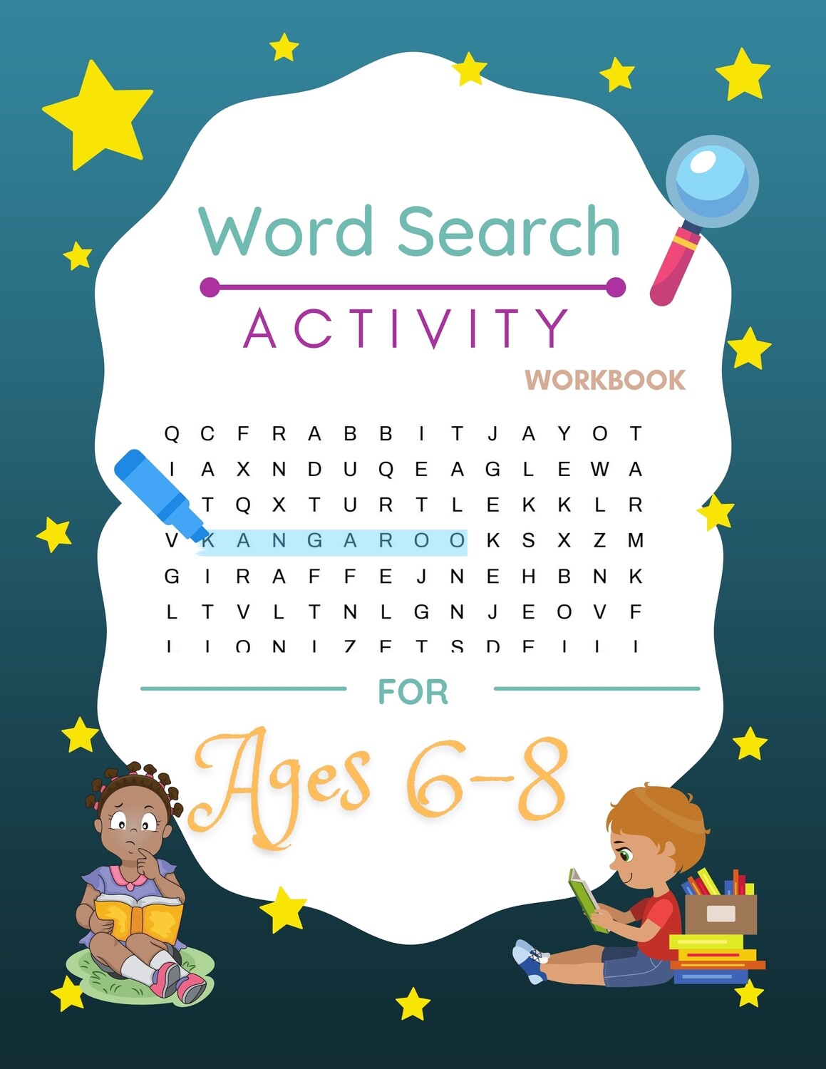 Word Search Activity Workbook For Ages 6-8