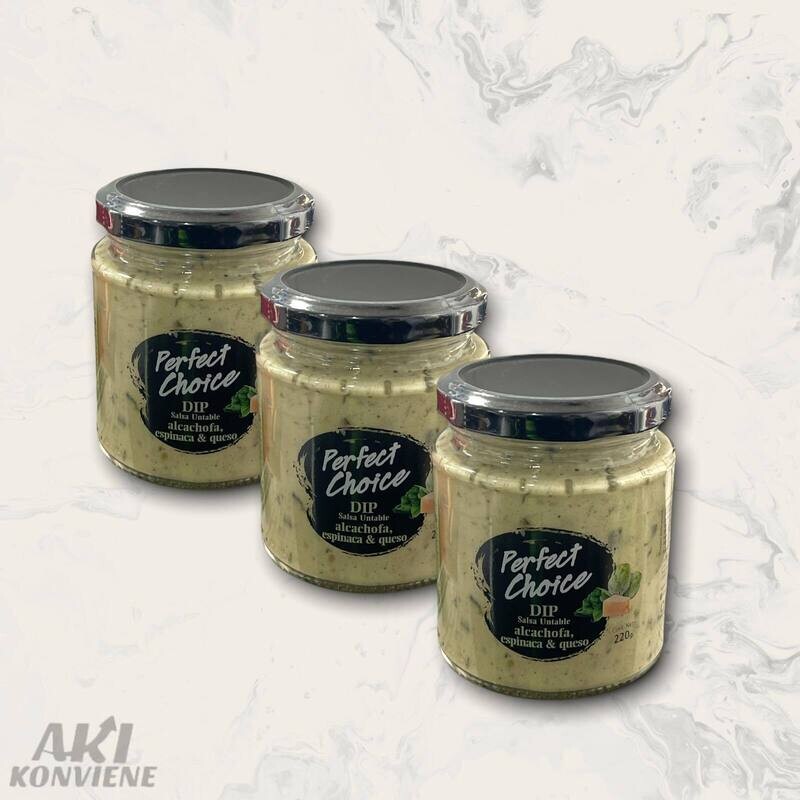 SALSA DIP ALCACHOFA ESPINACA QUESO, P.CHOICE 220 G