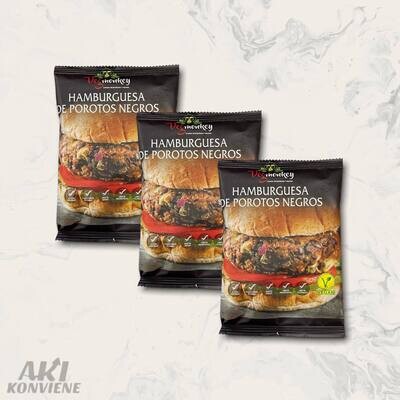 HAMBURGUESAS DE POROTOS NEGROS VEGMONKEY 100 GR