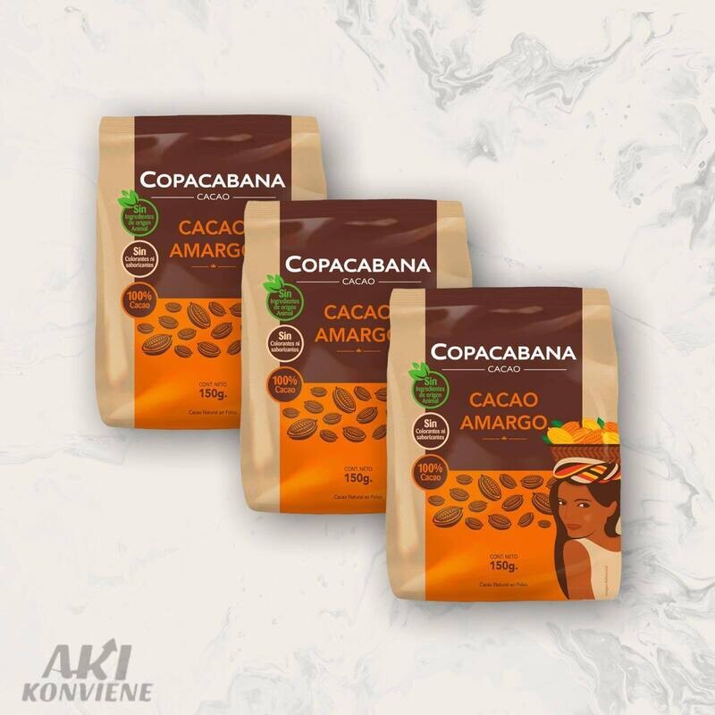 CACAO AMARGO COPACABANA 150 GR.
