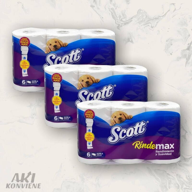 PAPEL HIG SCOTT RINDEMAX POR 6 UNIDADES
