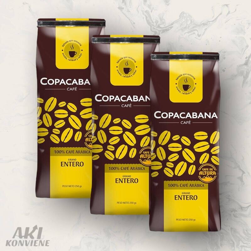 CAFE GRANO ENTERO COPACABANA 500 GR.