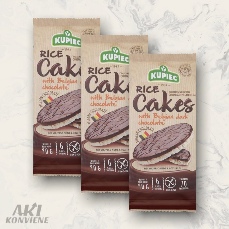 GALLETAS DE ARROZ CON CHOCOLATE DARK KUPIEC 6 UND