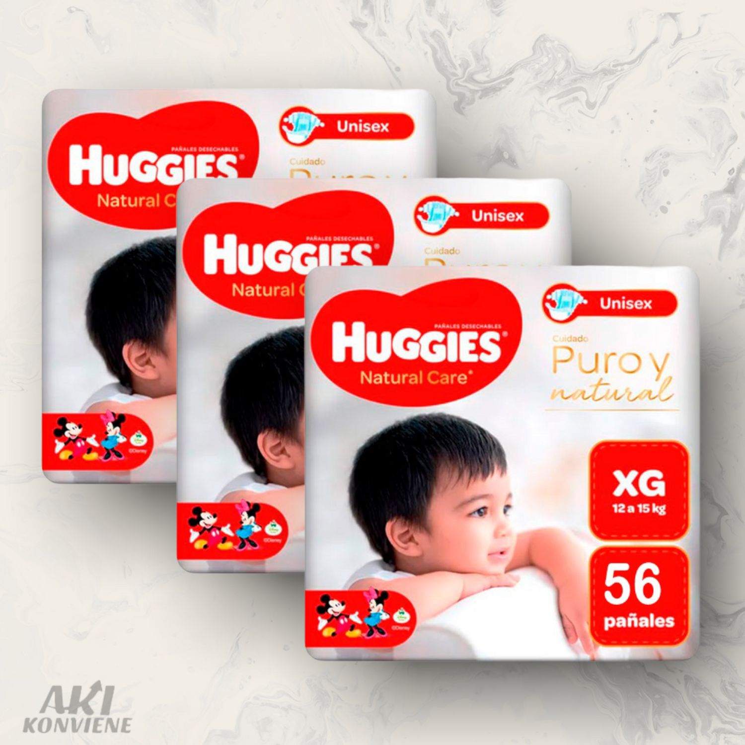 PAÑAL HUGGIES NAT CARE XG 56 UN.