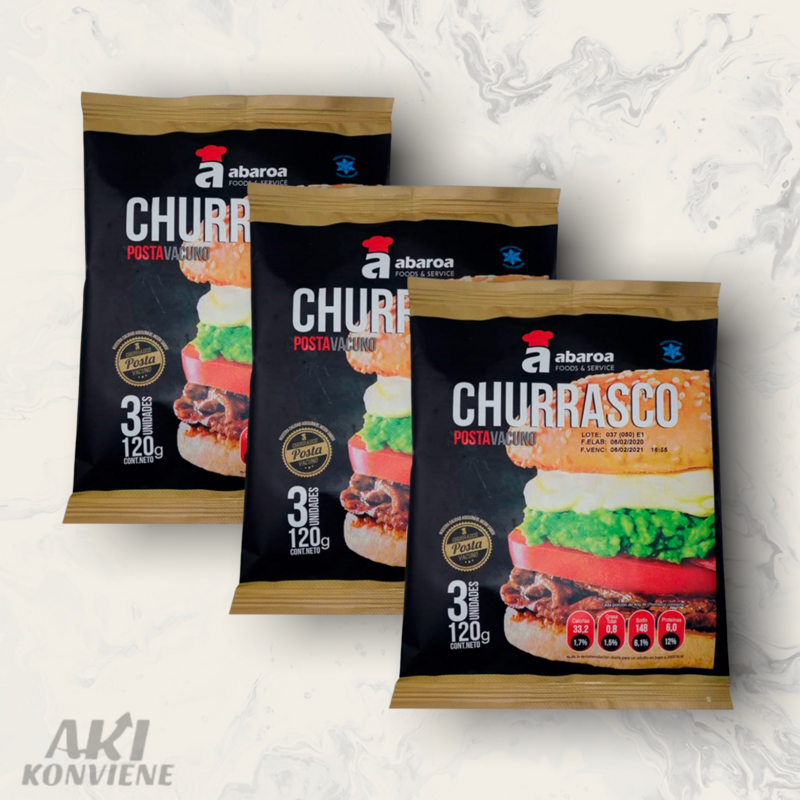 CHURRASCO VACUNO ABAROA ,SACHET 3 UND