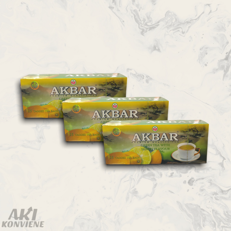 TE AKBAR GREEN TEA WITH LEMON X 25