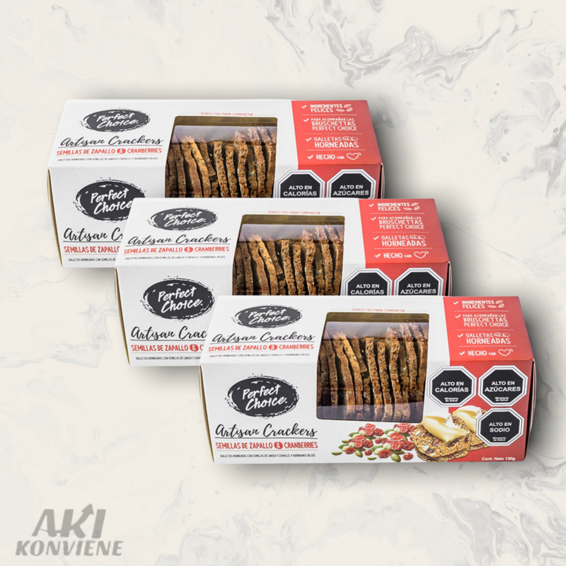 GALLETAS ARTISAN CRACKERS ZAP/CRANB P. CHOICE 130g