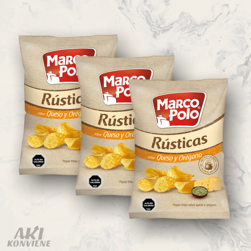 PAPAS RUSTICAS MARCO POLO QUESO Y OREGANO 185 GR