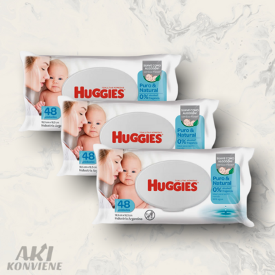 TOALLAS HUMEDAS HUGGIES PURO & NATURAL 48 UND TOALLAS HUMEDAS HUGGIES PURO & NATURAL 48 UND