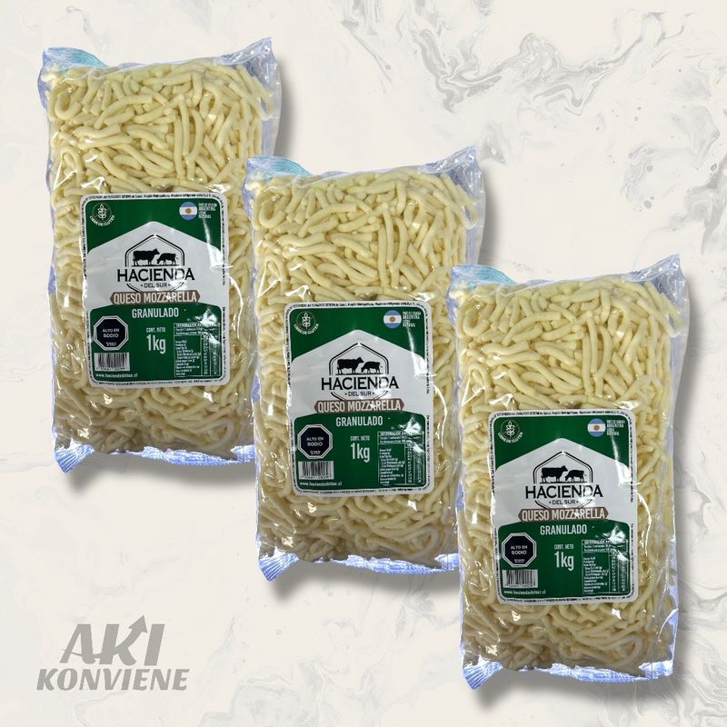 QUESO MOZZARELLA HACIENDA GRANULADO 1 KG