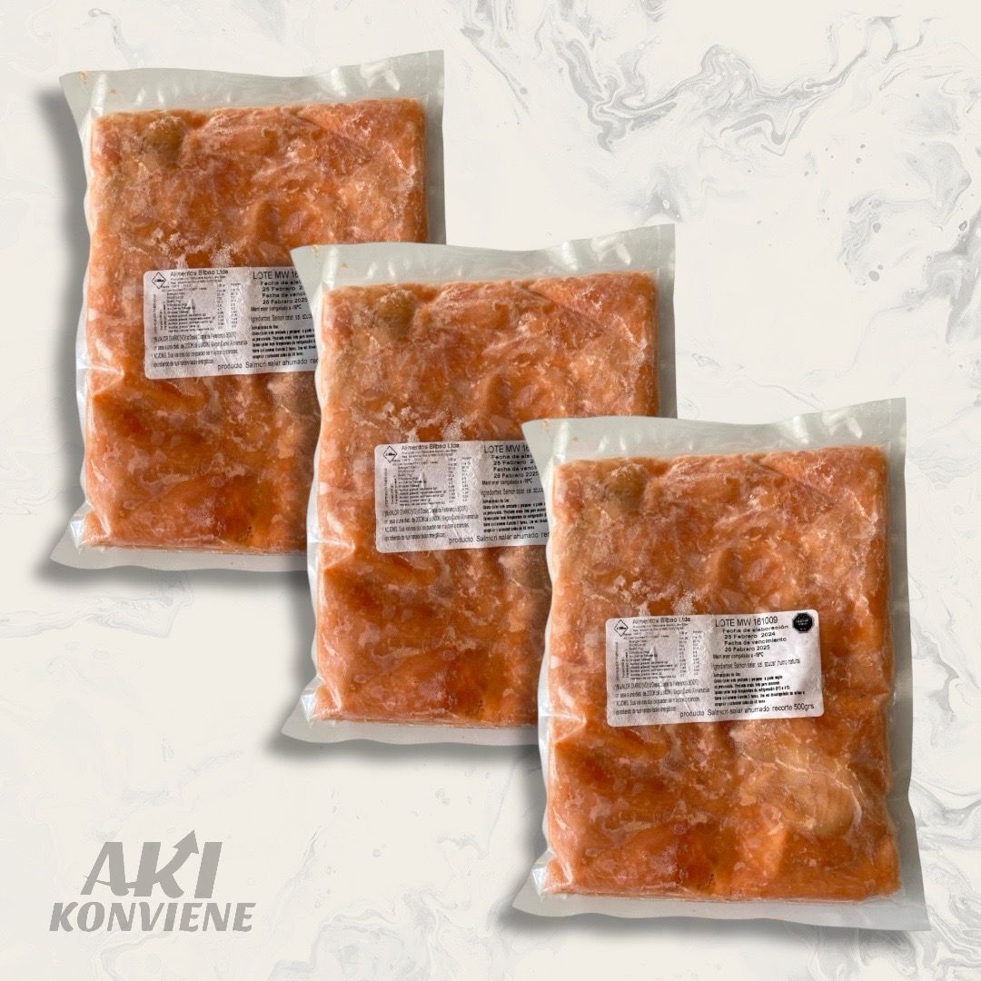 RECORTE SALMÓN AHUMADO 500g RECORTE SALMÓN AHUMADO 500g