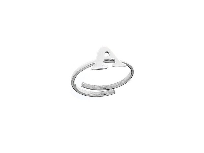 Anello in argento regolabile con iniziali disponibili