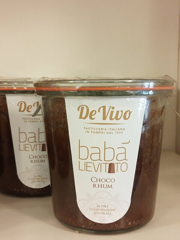 Baba' bagna rhum in vaso cottura con ripieno di chocorhum   400g