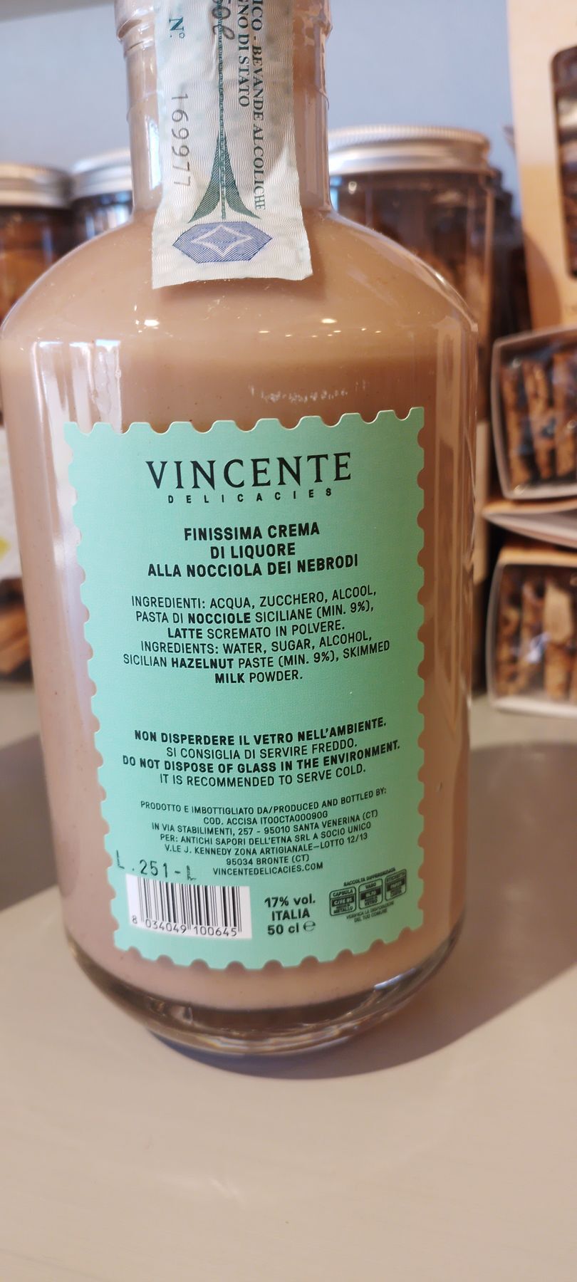 Liquore alla crema  di nocciole 