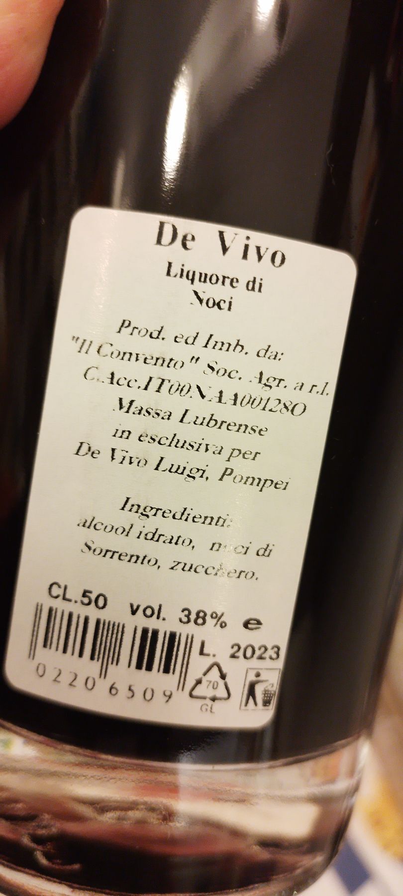 Liquore Nocillo vol. 38%  Cl. 50