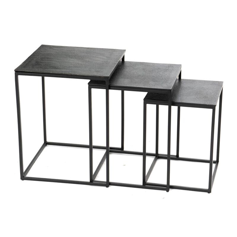 set tavolini in ferro  cm 50x40x40