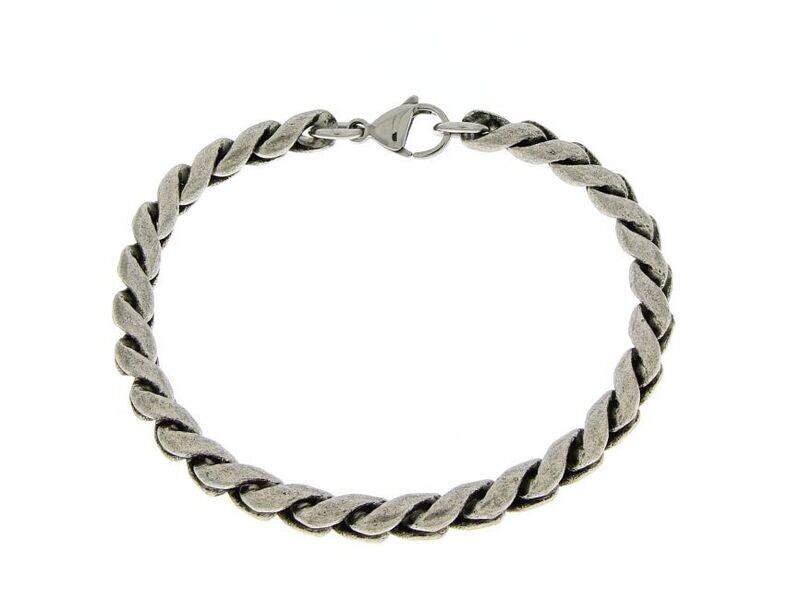 Bracciale in bronzo invecchiato maglia ritorta