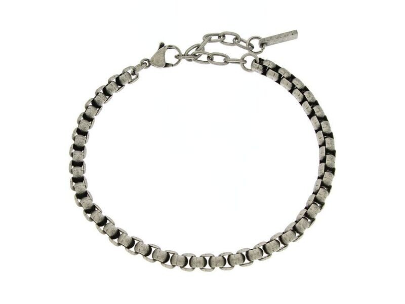 Bracciale maglia popcorn in acciaio 316 L invecchiato cm 20+5