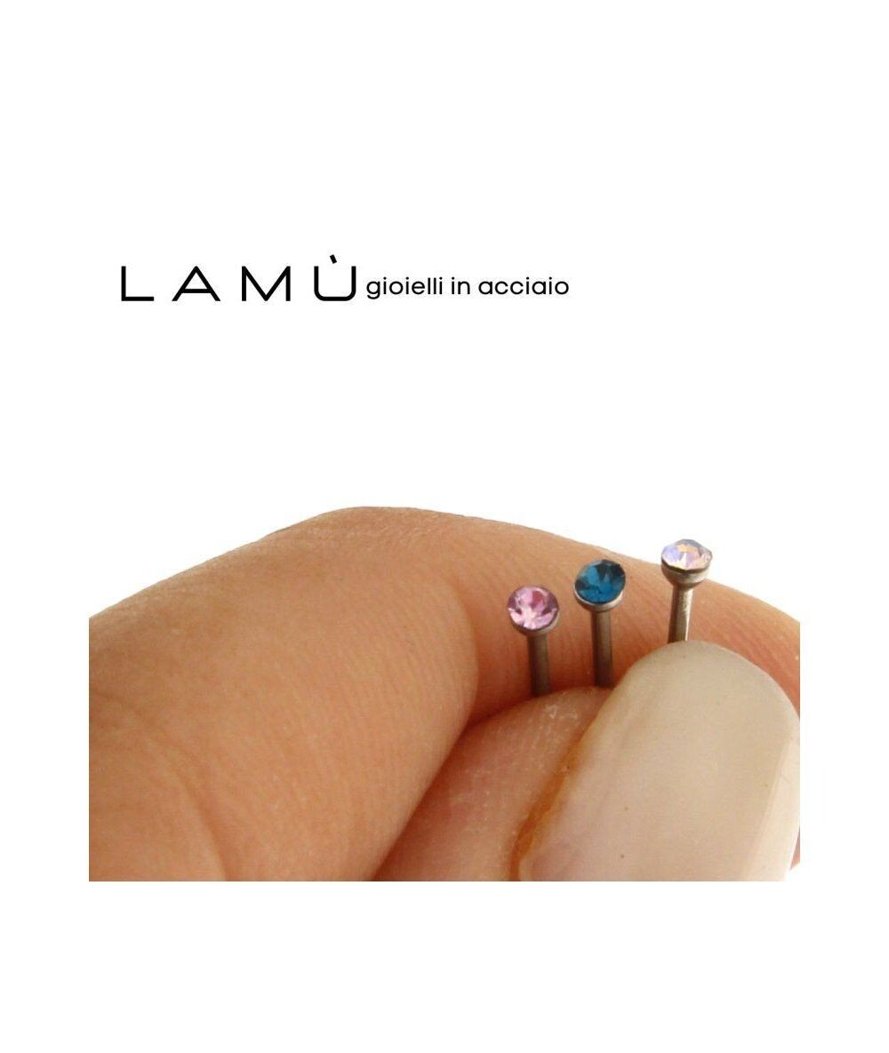 Piercing naso in acciaio chirurgico con strass multicolore