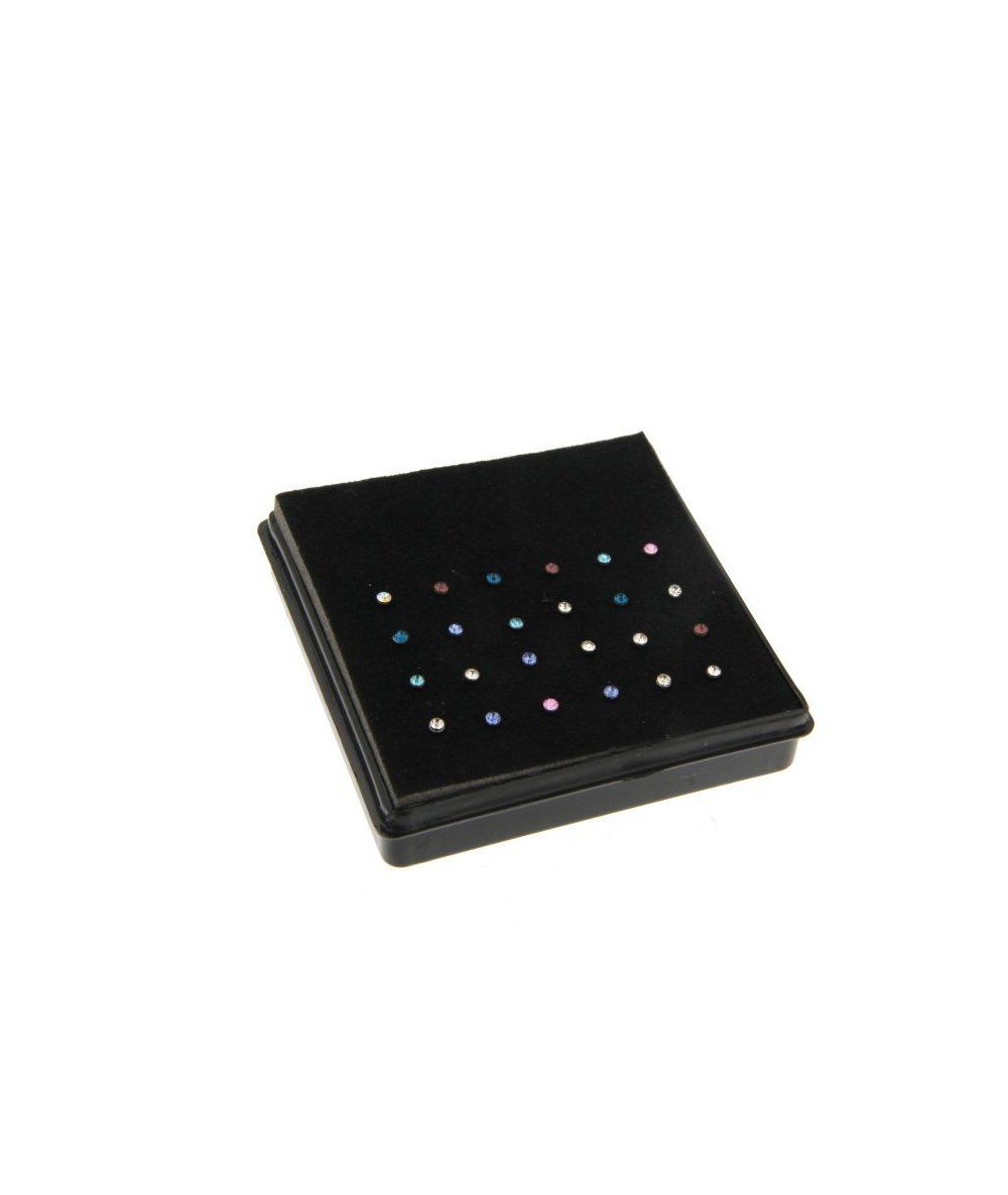 Piercing naso in acciaio chirurgico con strass multicolore
