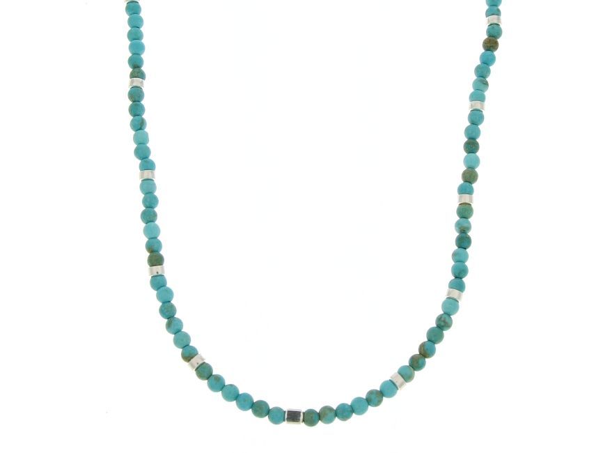 Collana di pietra dura con inserti in argento naturale
