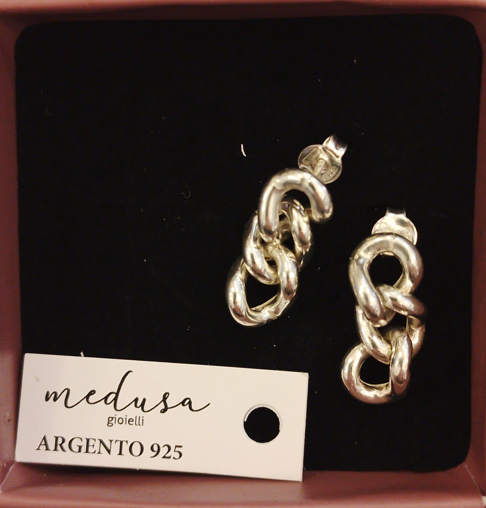 Orecchini in argento 925, grumetta pendente