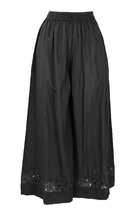 Pantaloni neri c/banda Sangallo 100% cotone TU Pantaloni neri c/banda Sangallo 100% cotone TU