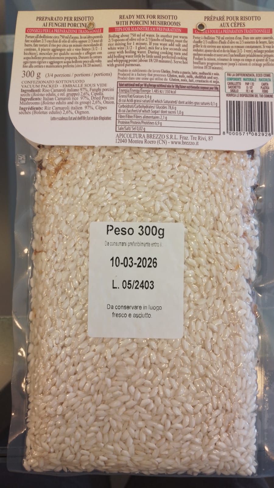 Riso carnaroli ai funghi porcini