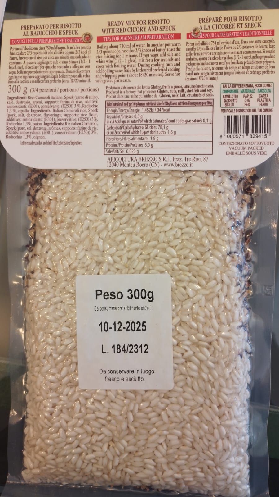 Riso carnaroli radicchio e speck