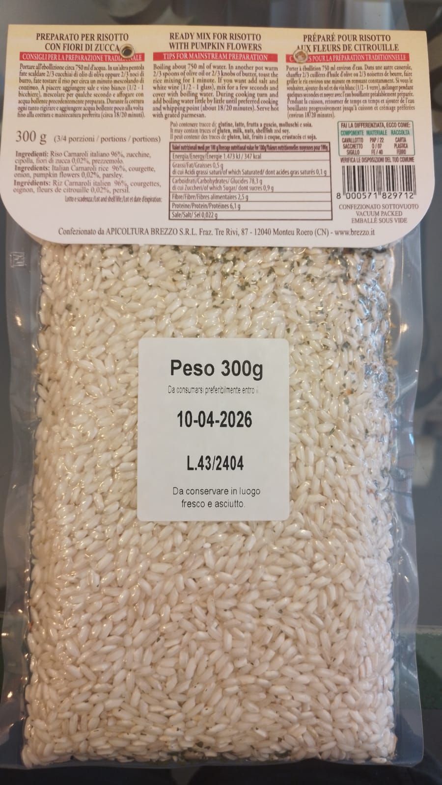 Riso carnaroli fiori di zucca