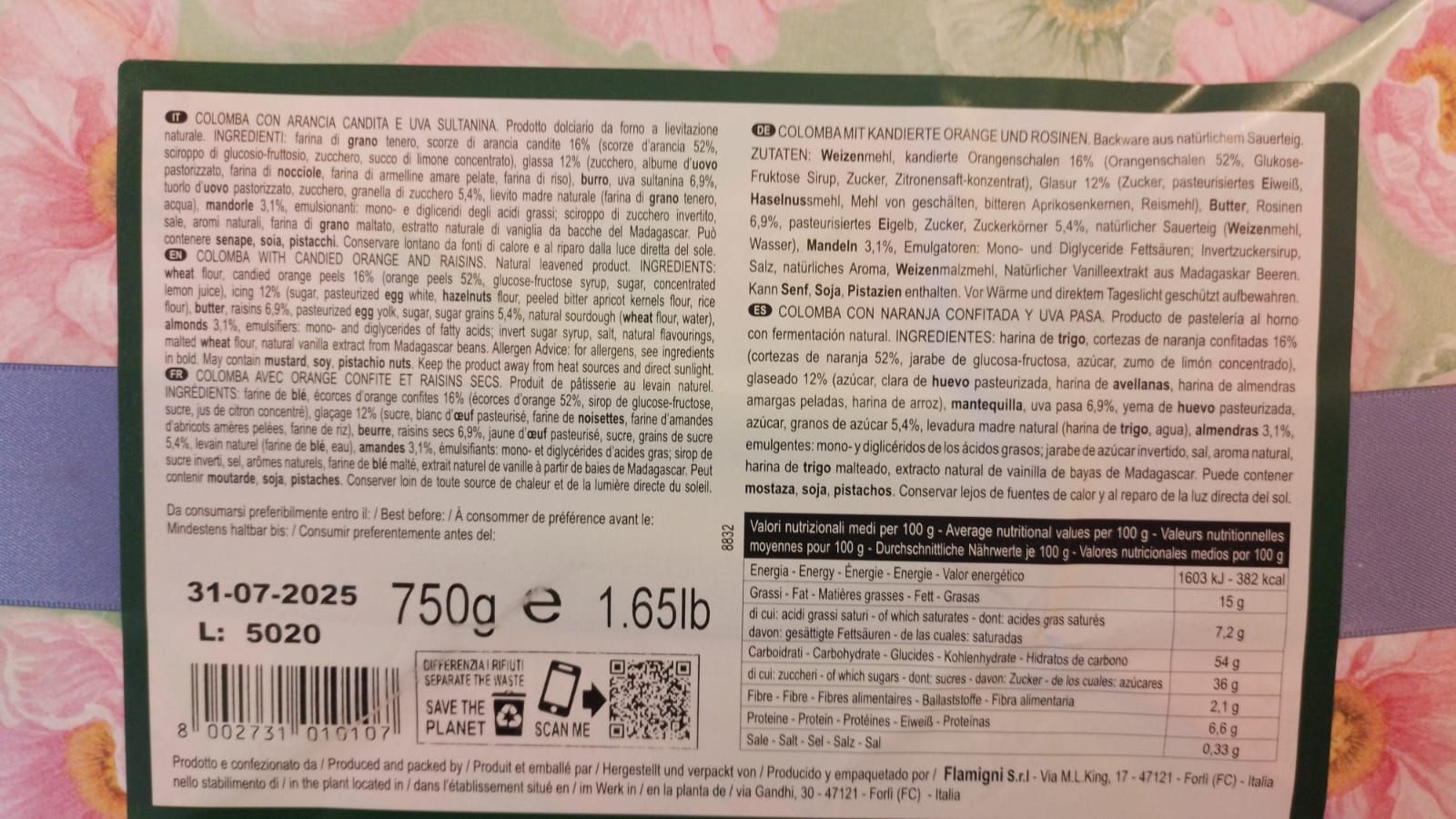 Colomba classica 750g