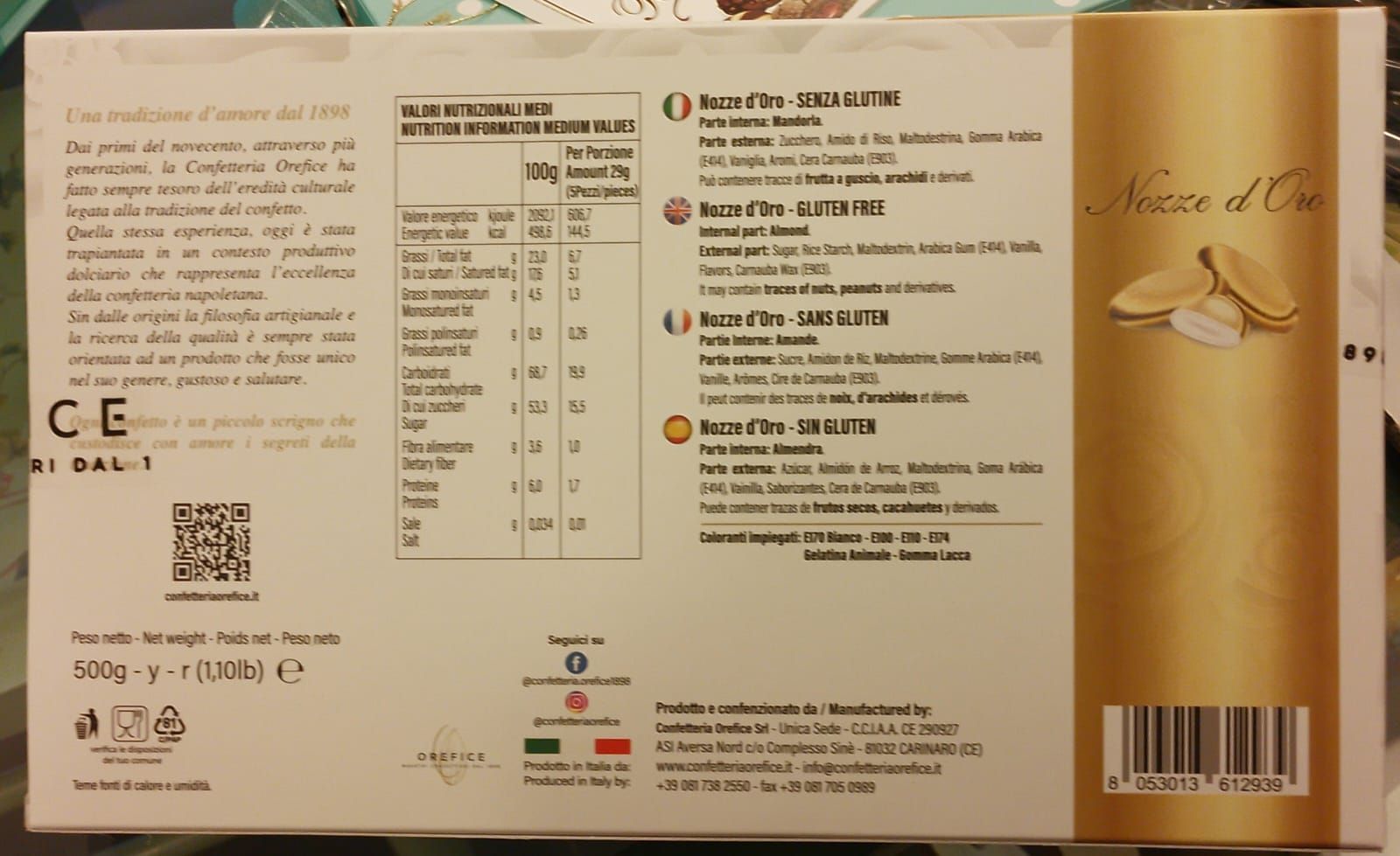 Anniversary oro 500gr  (circa 85 pz)