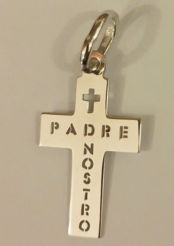 Croce incisa in argento 925 cm 2 x 1.2