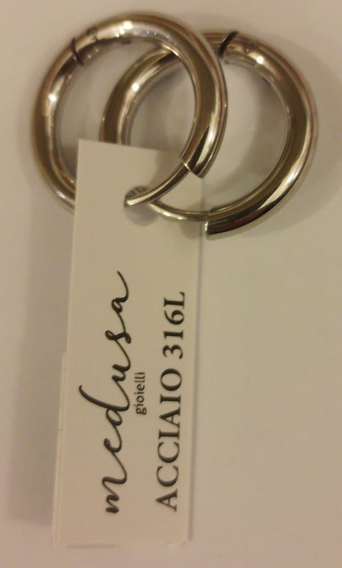 Orecchini scattino diametro 17 mm in acciaio