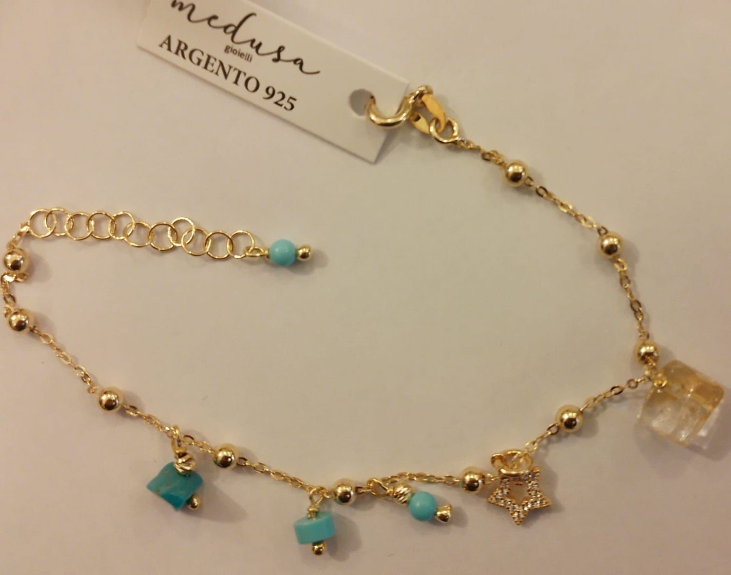 Bracciale in argento 925 rodiato oro