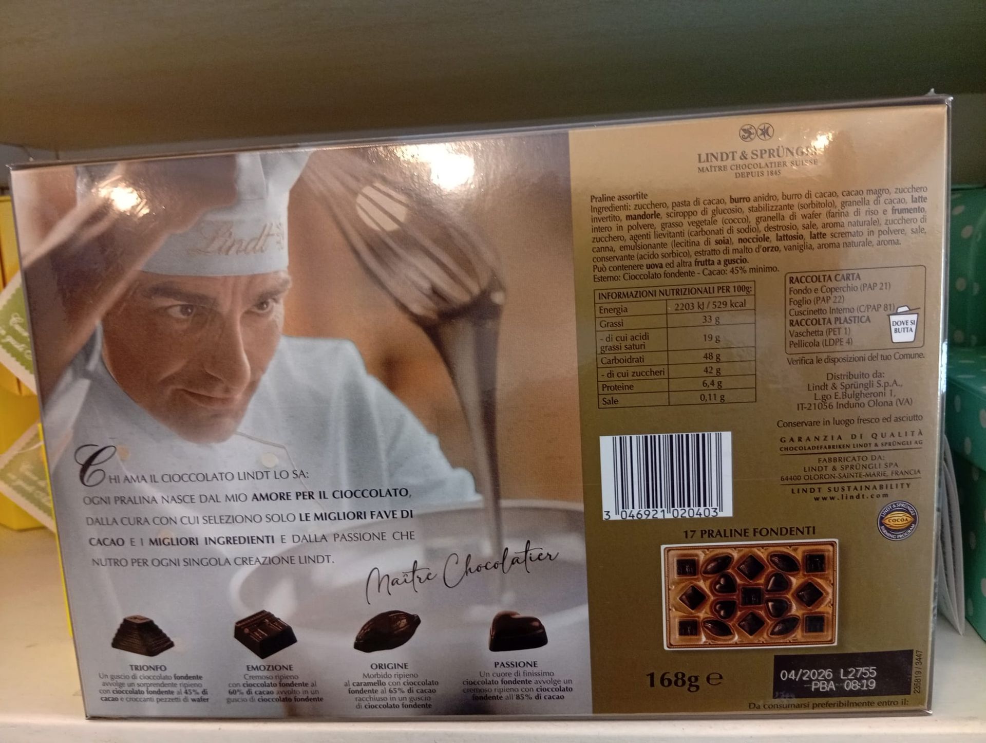 17 Praline extra-fondenti 168g