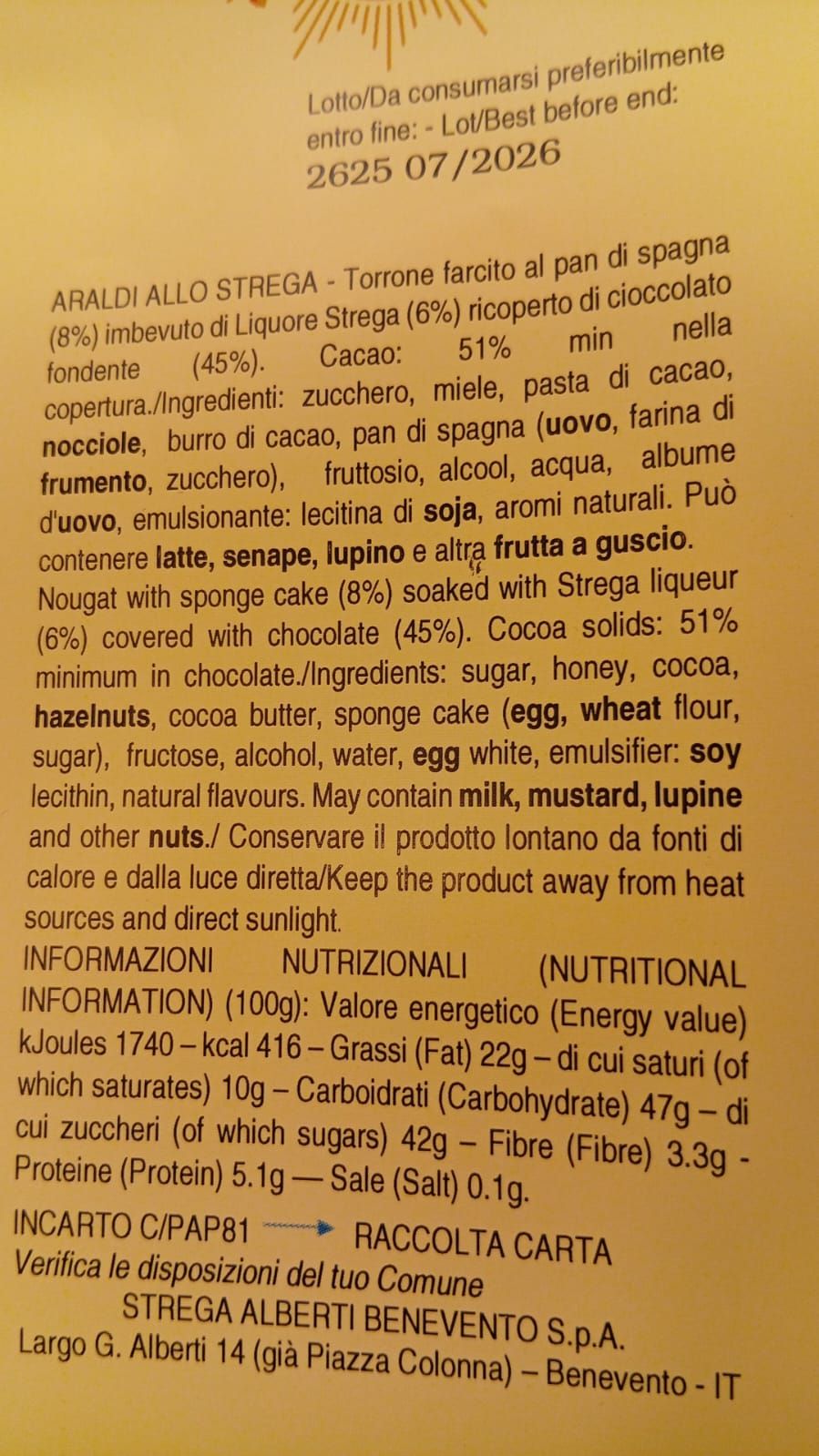 Araldi Strega 30g cad