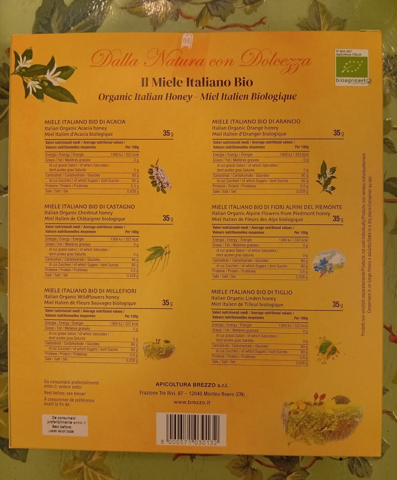 Confezione c/6 tipi di miele biologico