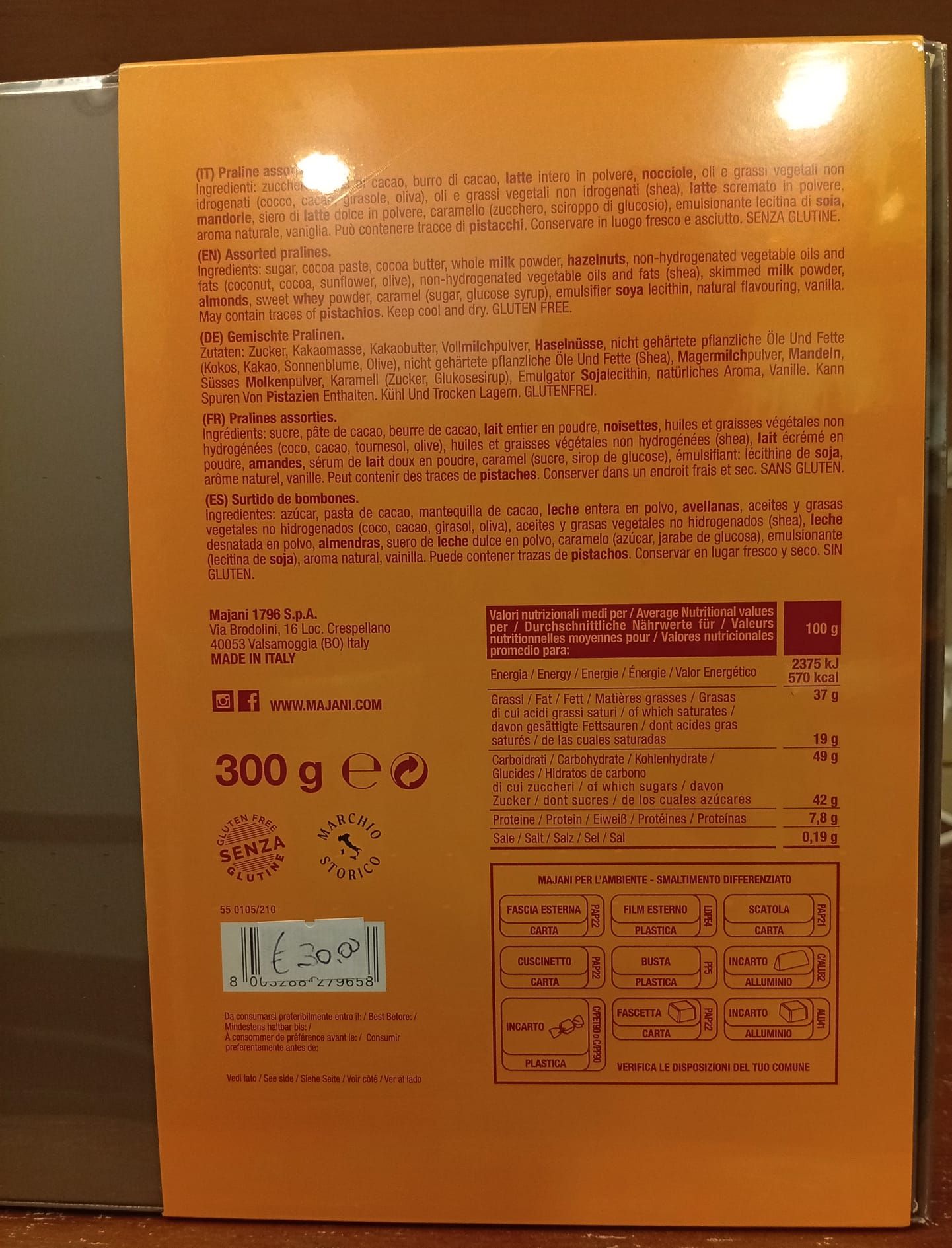 Scatola cioccolatini assortiti