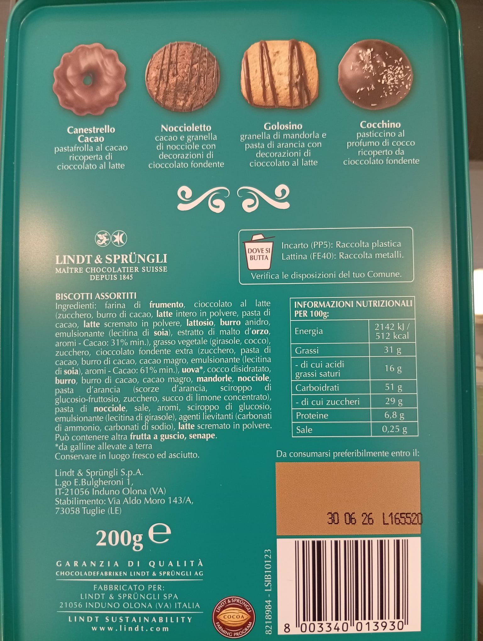 Box in metallo c/pasticceria assortita