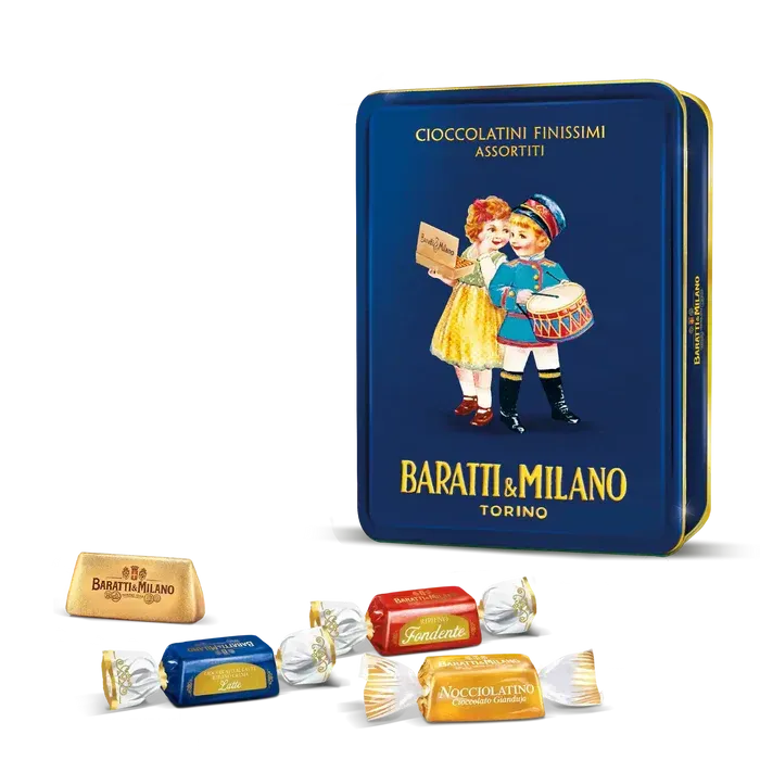 Box in metallo cioccolatini assortiti 300g