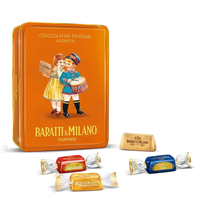 Box in metallo cioccolatini assortiti 300g