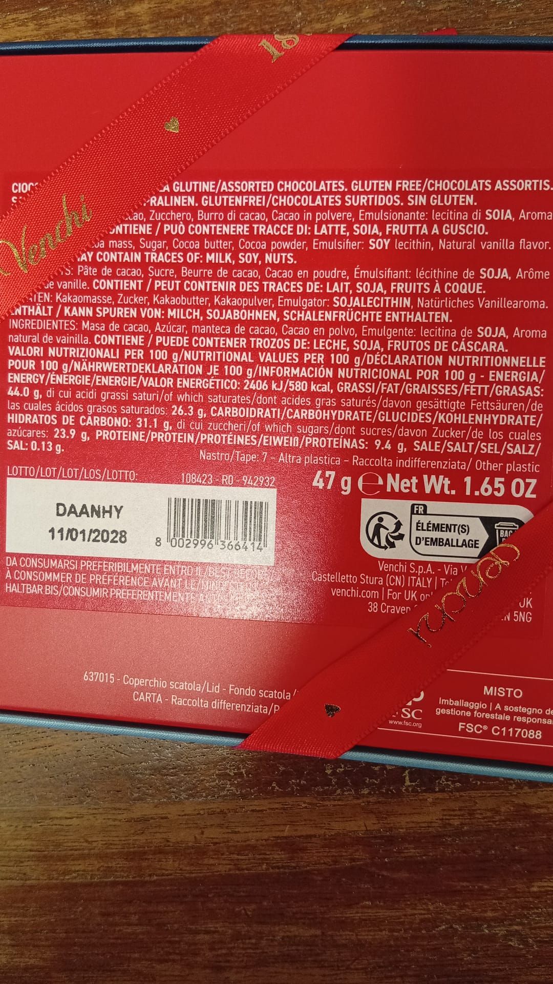 Box c/praline fondenti 47g