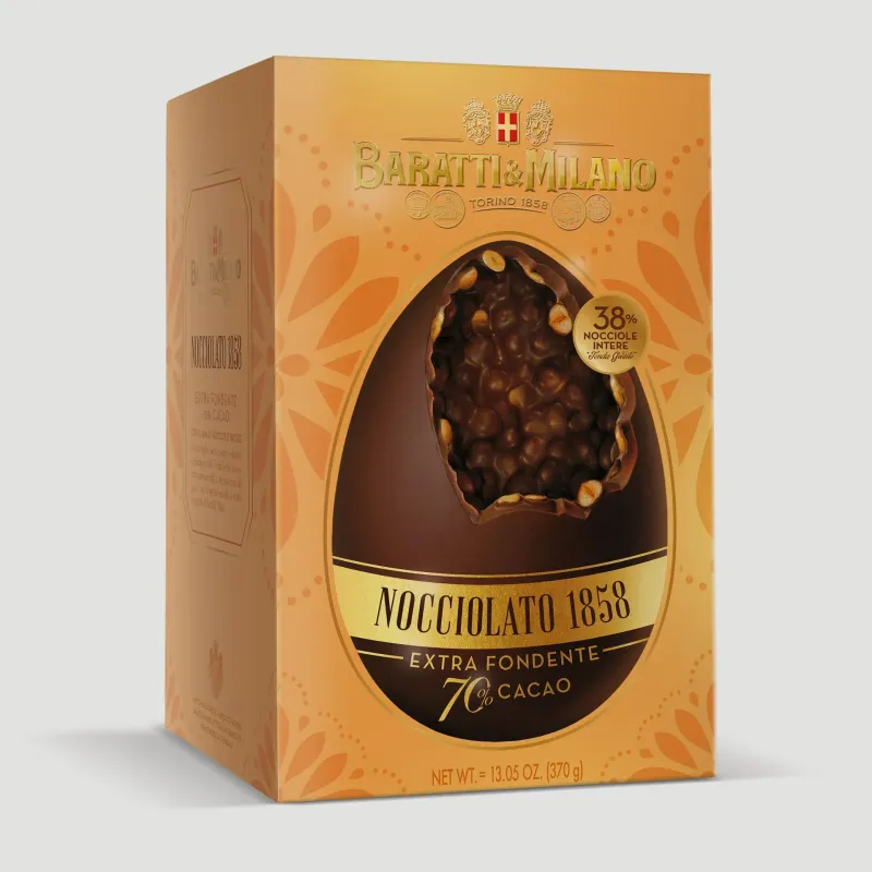 Uovo nocciolato 70%cacao 370gr.  s/glutine