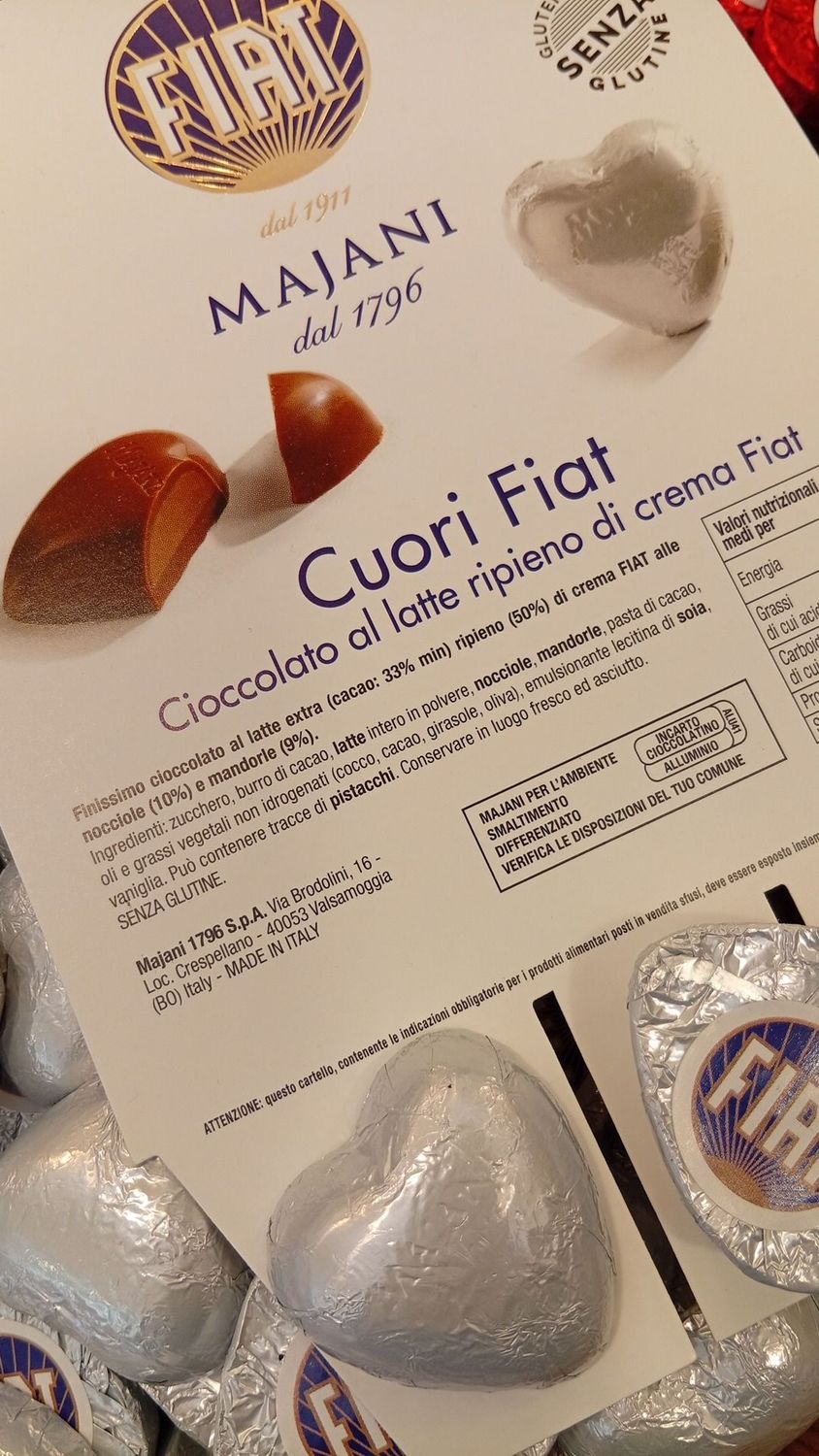 Cuori Fiat latte/fondente sfusi