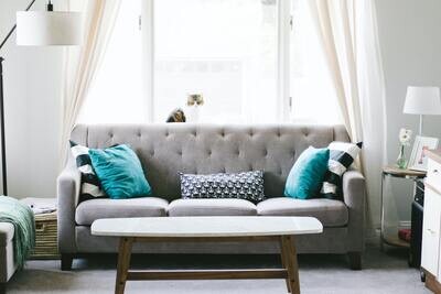 Zurich 3 Seater Grey Fabric Sofa Set