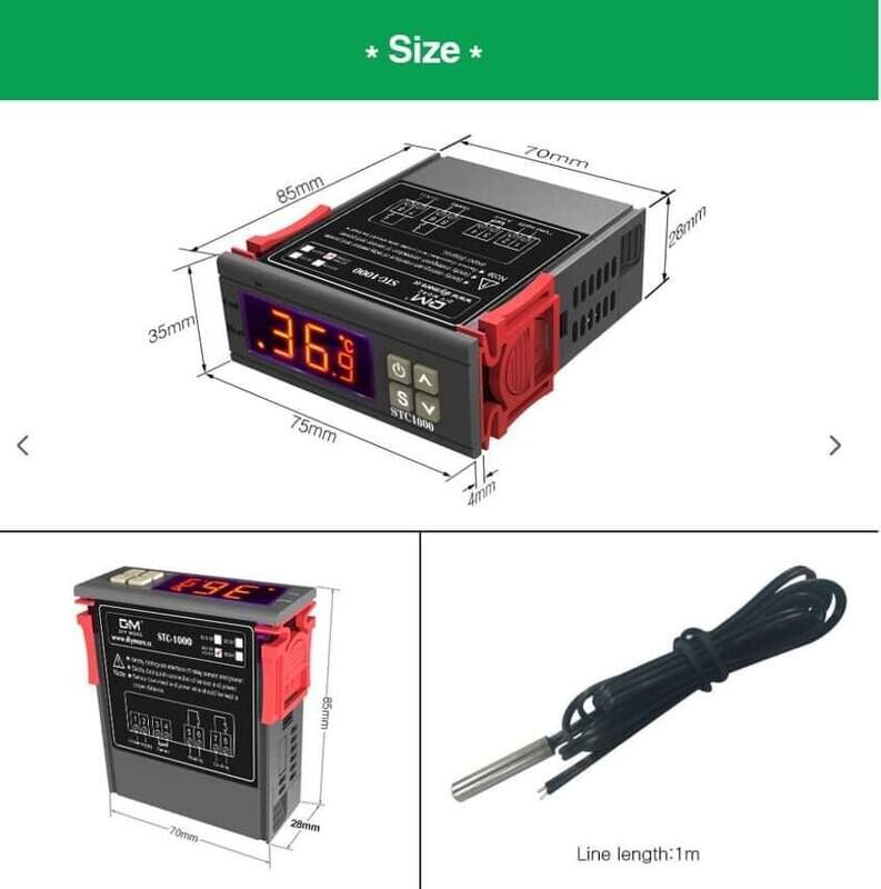 Temperature Control With NTC Sensor STC-1000 Digital LCD Display AC 110-220V 10A