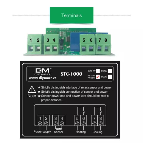 Temperature Control With NTC Sensor STC-1000 Digital LCD Display AC 110-220V 10A