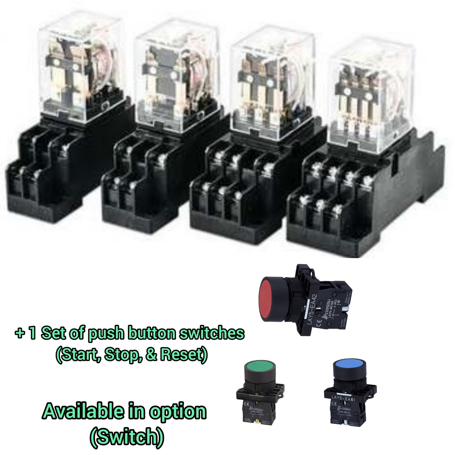 MY4NJ 24VDC Miniature Relay With Socket 14 Pin