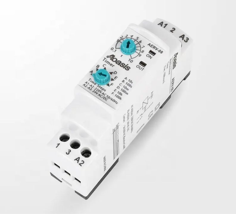 Timer A ERV-08 220V Multifunction Timer 0.1s 100 Hours Time Delay Relay Industrial Residential Use 24VDC Voltage Protective Switch